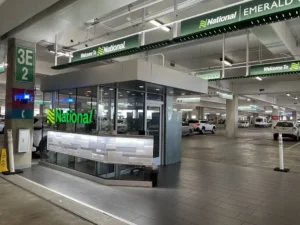National Car Rental location at a US airport — convenient pickup for first time renters